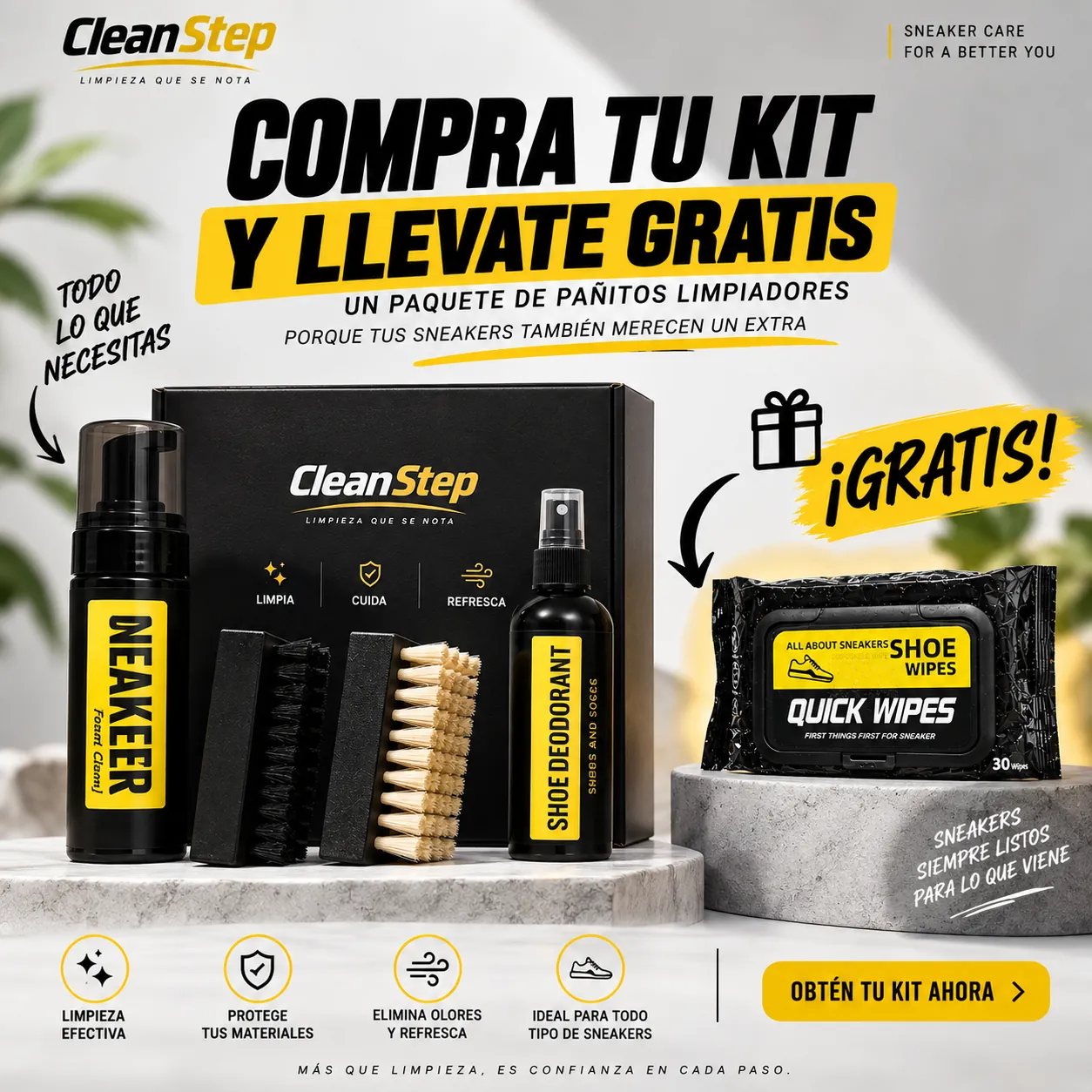 Paquete de 30 pañitos Quick Wipes de regalo